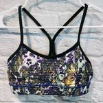 Lululemon  Flow Y Sports Bra size 2 Gator Green Floral Print Photo 2