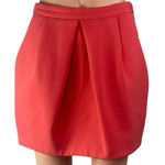 ZARA  Trafaluc Red Coral Peach Pleated High Waisted Tulip Pencil Mini Skirt Sz S Photo 0