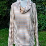 Women's M J Crew Cowl Neck Long Sleeve Mustard Yellow Stripe Size M Photo 0