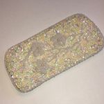 Vintage Beaded Sequin Floral Eyeglasses Case White Photo 1