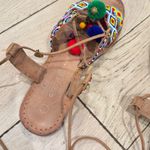 Chinese Laundry  Boho Beaded festival Pom Pom Gladiator Wrap Sandals Size 9 *read Photo 3