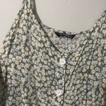 SheIn  Green Floral Mini Dress with Buttons Photo 3