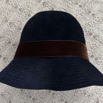 Lola Hats Black Felt Fedora With Brown Velvet Ribbon Photo 1