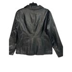 East 5th Black Zipup Front Wide Collar Leather Jacket Womens Medium Photo 1