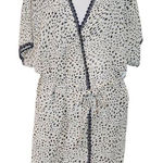 Forever Young Cream and Black Leopard Print Robe Size Medium Mini Leopard Robe Photo 0