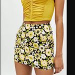 Motel Rocks Motel Ima Yellow Black Retro Floral Print Mini Skirt S Photo 0