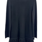 McQ 2016 Black Wool Blend Long‎ Sleeve Knit Sweater Dress w/ Fringe Hem sz S Size L Photo 0