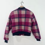 House Of Harlow 1960 Women's Plaid Wool Blend Quilted Lined Bomber Jacket Medium Pink Photo 1