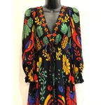 Farm Rio Georgette maxi floral long sleeved v neck dress size Petite Small Photo 7