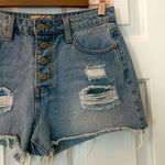 Denim Blvd  High Rise Blue Denim Distressed Jean Shorts women Photo 1
