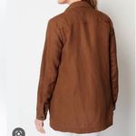 J. Jill Love Linen Longline Blazer Four Button Front Long Sleeve Auburn Brown LP Size undefined Photo 2