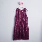 Vince Camuto Burgundy Plum Sequin Sleeveless Cocktail Mini Dress Photo 7