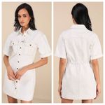 Lulus  Renske White Denim Button-Front Mini Dress Photo 1