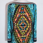 Beige by ECI Colorful Mosaic Dress Size 8 Wedding Guest Dress Blue Size M Photo 4