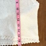 Aerie Knit Crochet Cropped Stretch White Cream Halter Top Size Large Photo 6