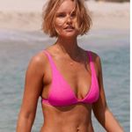 Aerie  Hot Pink Shine Rib Plunge Bikini Top and Bottoms Photo 5