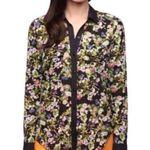 Urban Outfitters Coincidence & Chance Black Floral Button Down Shirt Size XS Photo 0