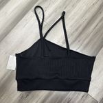 The Range NWOT  Braided Strap Ribbed Bralette Crop Top Women's Black Size Large Photo 3