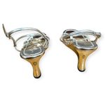 Tory Burch Metallic Capri Miller Logo Wedge Sandals Size 9.5 Gold Photo 5