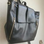 Forever 21 Faux Black Leather Backpack Purse 11" x 12" x 6" Photo 1