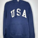 John Galt  Navy Christie USA Oversized Cotton Hoodie Photo 1