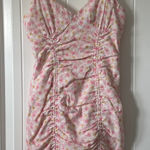 Cotton Candy LA Floral Pink‎ Mini Dress Ruched Size Small Pink Photo 0