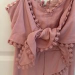 Francesca's Pink Ruffle Wrap Romper Photo 5