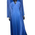 Vintage Cinandre Lingerie Maxi Dress & Robe Set Blue Nylon Size L Size L Photo 0