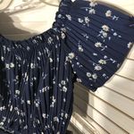 Vintage Y2K Floral Crop Top and Shorts Set Navy White Small Blue Photo 4