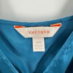 Cacique  Blue Colorblock Sheer Satin Chiffon Slip Plus Size 26 HEAVILY FLAWED Photo 4