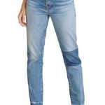 Veronica Beard Ryleigh High Rise Slim Straight Patched Jeans Photo 0