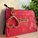 Juicy Couture Embossed Logo Cardholder Wallet with Heart Charm | Hot Pink | NWT Photo 1