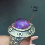 Sterling Silver STG SIL Signed Antique Finished Amethyst Ring Size 9 Photo 15