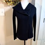James Perse Black Hooded Asymmetrical Zip Jacket Soft Cotton Blend~Small 💛 Photo 11