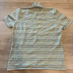 Akris  Women’s Green Blue Striped Short Sleeve Cashmere Silk Sweater Size 10 Photo 6