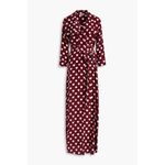 L'Agence NWT Cameron in Redwood Heart Print Silk Belted Maxi Shirt Dress XS Photo 1