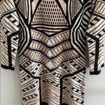 Akira Black and Cream Patterned Long Sleeve Sweater Dress Photo 2