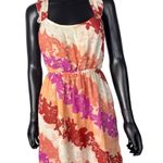 Elle Floral Dress Sleeveless Orange Pink Red Party Casual Sun Dress xs Photo 0