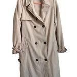 JustFab Beige Double Breasted Lightweight Belted Trench Coat Size Small Photo 9