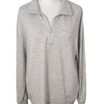 Three Dots  Gray Pullover Sweatshirt Small Gray Sweatshirt Quarter-zip Pullover Photo 0