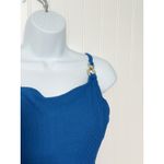 Lilly Pulitzer ‎ Alizee One Piece Swimsuit Size 12 Barton Blue Gold Ring Detail Photo 4
