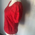 Monteau  Red Lace Blouse Photo 2