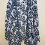 Max Studio  London Blue White Floral Kimono Cardigan Open Front 2X Plus Photo 0