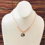 Silpada Pink Quartz Choker Necklace Sterling Silver Medallion 16” Photo 0