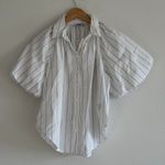 Madewell  Shirred Bubble-Sleeve Button-Up Shirt in White, Size Small Photo 5