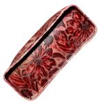 Brahmin Vintage  Red Floral Embossed Leather Shoulder Bag w/ Interior Storage Photo 6