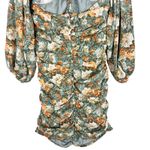 Hello Molly  Basque Country Long Sleeve Ruched Mini Dress Floral Sage Medium NWT Photo 8