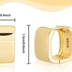 Chunky Gold Square Hoop Earrings For Women Photo 3