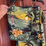 Tropical print polyester and Lycra Raps skirt and tank top set size medium Green Photo 1