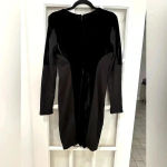 Carmen Marc Valvo Vintage Black Velvet Cocktail Whimsigoth Midi Dress Size 6 S Photo 4